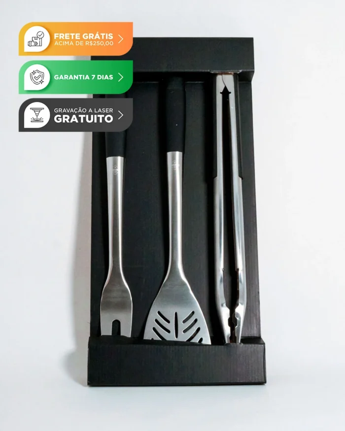 Kit Churrasco Pinça/Espatula/Garfo Bárbarosbbq - Imagem 1